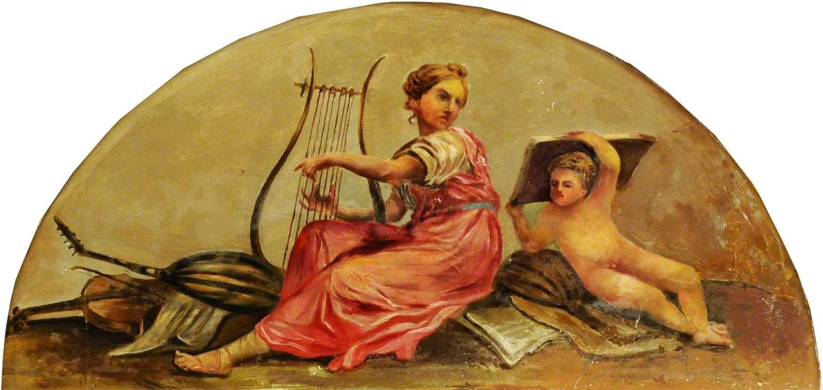 Putto con una personificazione della musicav